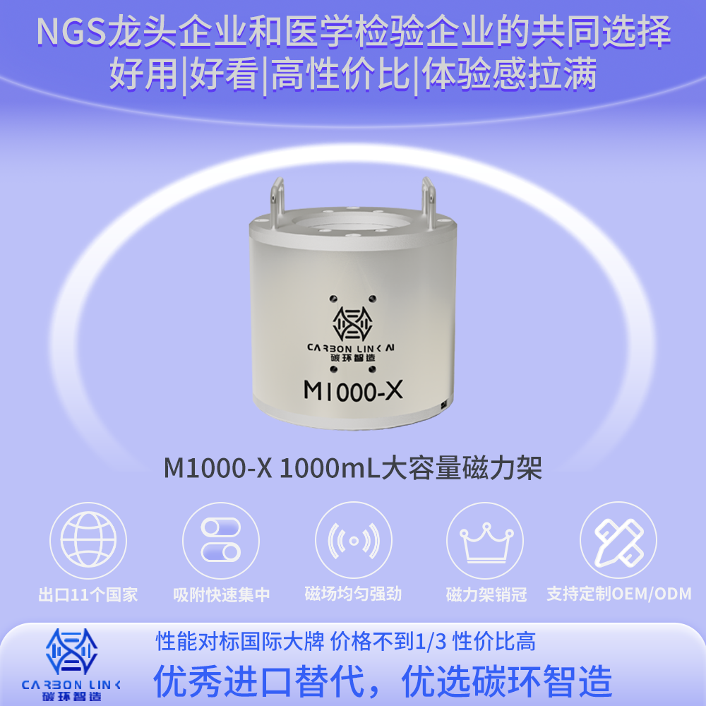 SEPMAG 1L磁力架进口平替中国销冠碳环智造1000mL磁力架磁珠分选磁力架